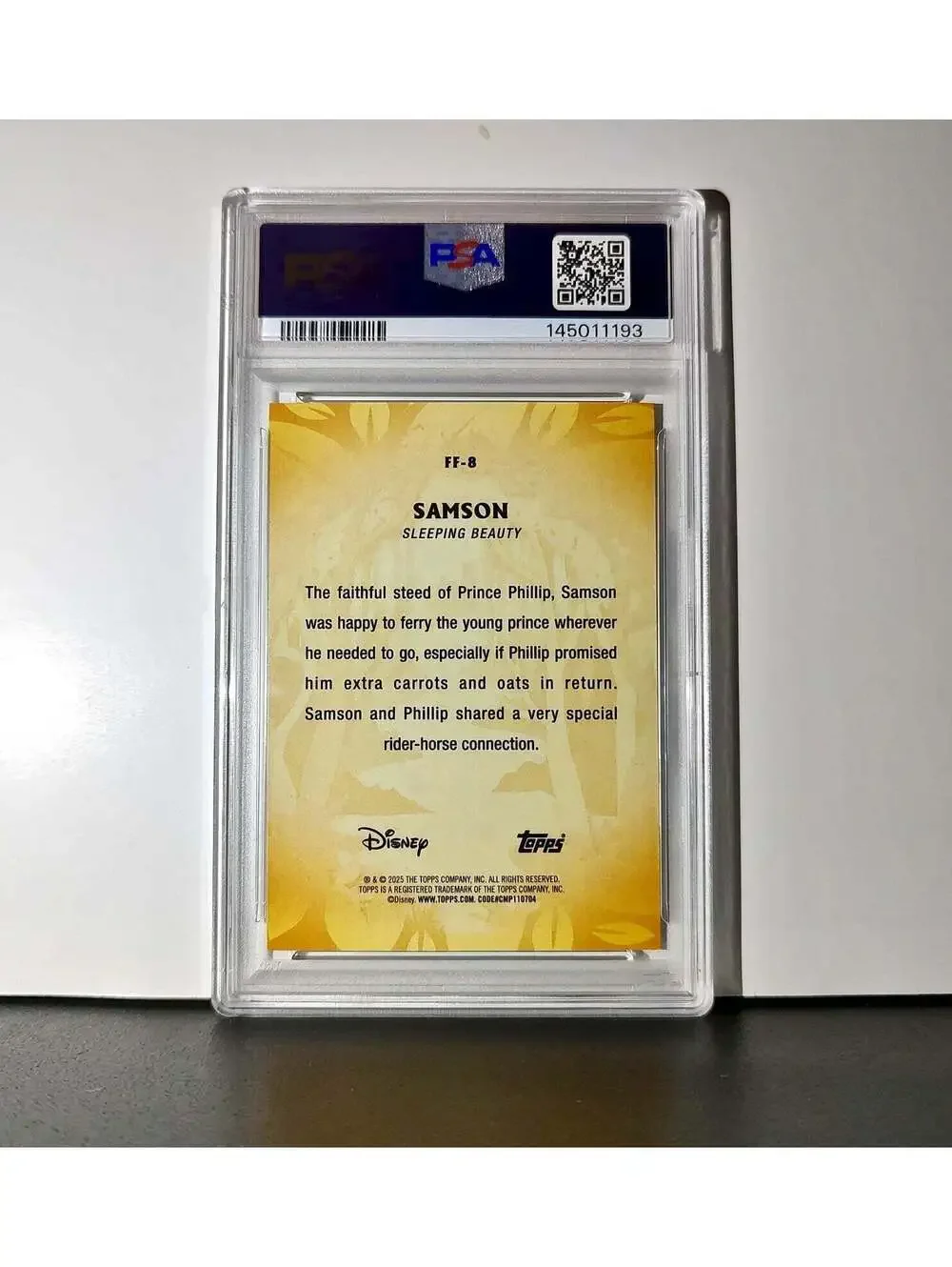 Samson 2025 Topps Disney #FF-8 Furry Friends Card Sleeping Beauty PSA 10